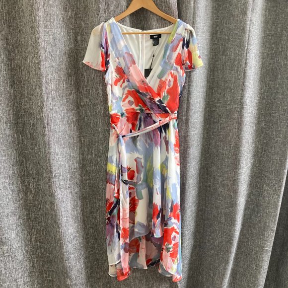Dkny Dresses & Skirts - DKNY, Floral Chiffon Dress, 8, NWT